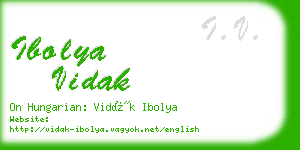 ibolya vidak business card